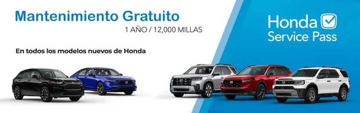 Se presenta el pase de servicio de Honda, con el logotipo y los detalles clave sobre el mantenimiento y servicio del vehículo.