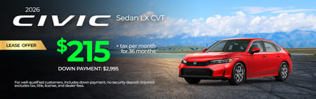 Lease 2026 Honda Civic LX $215