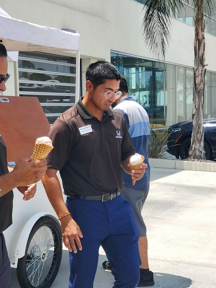 Man standing with ice cream