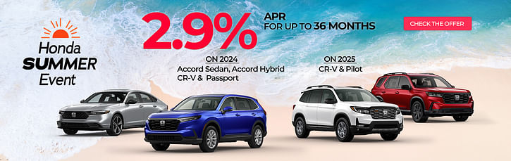 2.9% APR on Select Honda Models