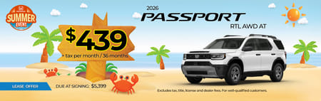 Lease 2026 Honda Passport RTL $439