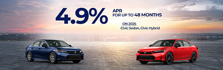 4.9% APR on New Honda Select vehicles