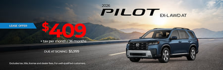 Lease 2026 Honda Pilot EX-L $409