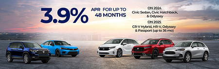 3.9% APR on New Honda select vehicles