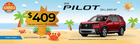 Lease 2026 Honda Pilot EX-L $409