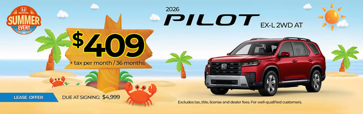 Lease 2026 Honda Pilot EX-L $409