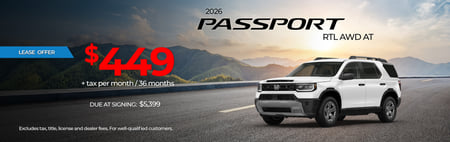 Lease 2026 Honda Passport RTL $449