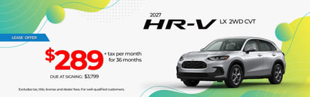 Lease 2027 Honda HR-V LX $289