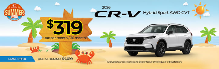 Lease 2026 Honda CR-V Hybrid Sport $319