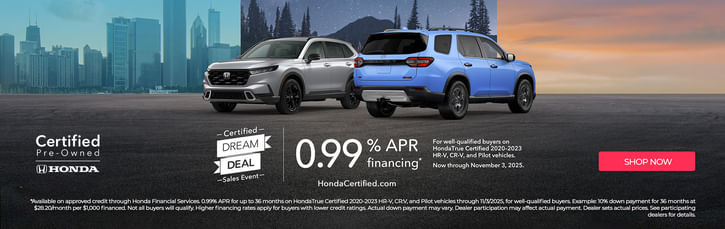 0.99% APR Certified Dream Deal Event