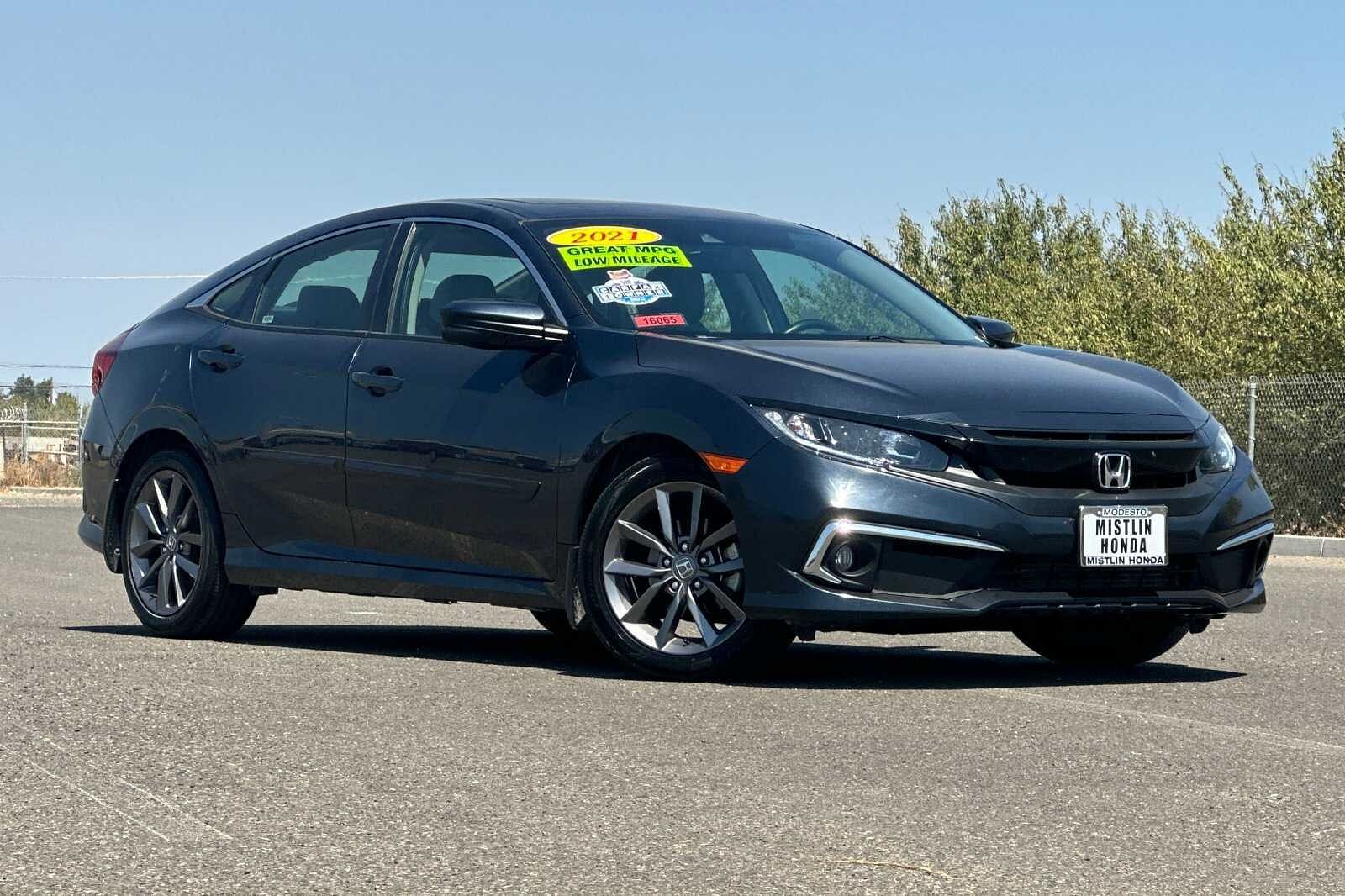 Used 2021 Honda Civic EX with VIN 19XFC1F30ME202407 for sale in Modesto, CA