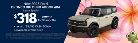 Lease 2025 Ford Bronco Big Bend $318