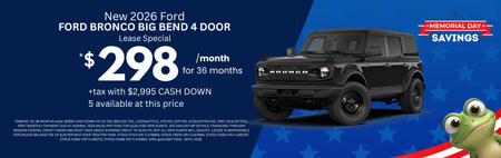 Especial 2026 Ford Bronco Big Bend $298