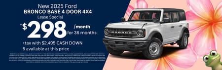 Lease 2025 Ford Bronco Base $298