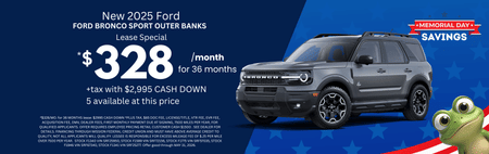 Lease 2025 Ford Bronco Sport Outer Banks $328
