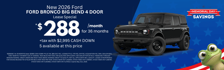 Lease 2026 Ford Bronco Big Bend $288