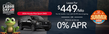 Lease 2026 Honda Pilot Sport $449