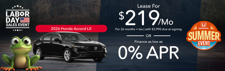 Lease 2026 Honda Accord LX $219