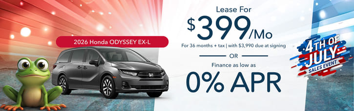 Lease 2026 Honda Odyssey EX-L $399