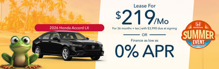 Lease 2026 Honda Accord LX $219