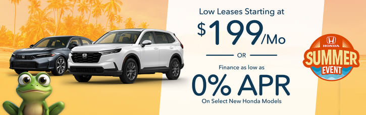 $199 or 0% on New Honda Models