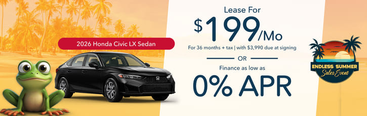Lease 2026 Honda Civic Sedan LX $199