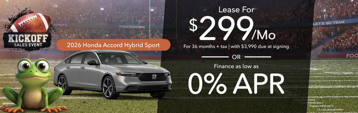 Lease 2026 Honda Accord Hybrid Sport $299