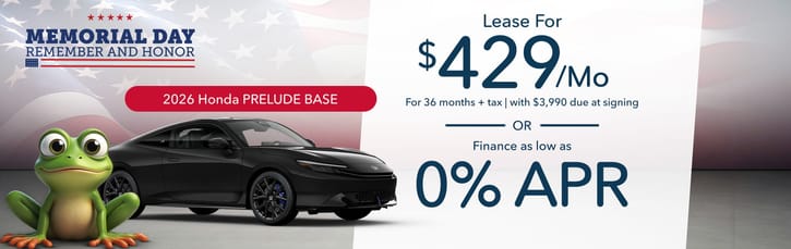 Lease 2026 Honda Prelude Sport $429