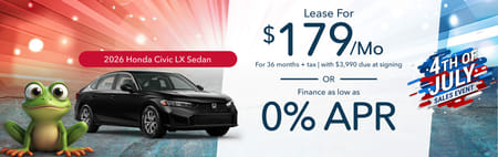 Lease 2026 Honda Civic Sedan LX $179