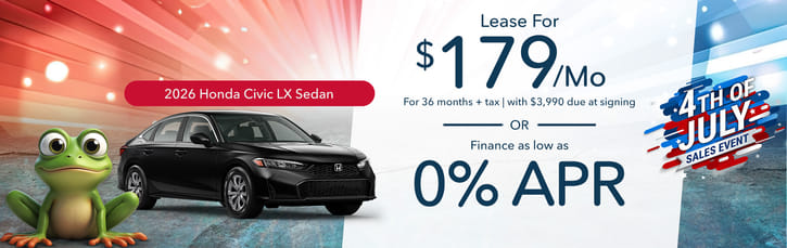 Lease 2026 Honda Civic Sedan LX $179
