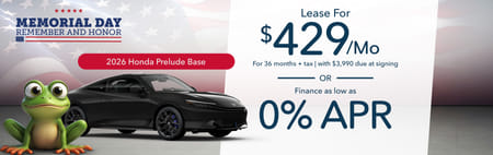 Lease 2026 Honda Prelude Sport $429