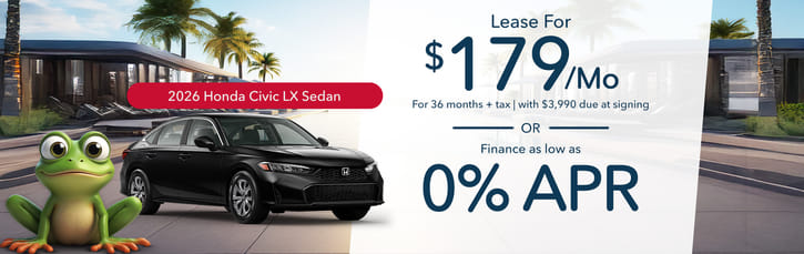Lease 2026 Honda Civic Sedan LX $179