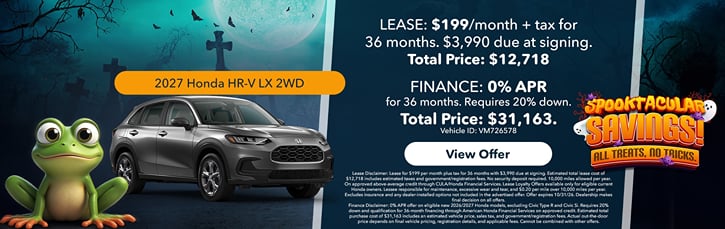 Lease 2027 Honda HR-V LX $199
