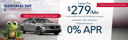 Lease 2026 Honda Accord Hybrid Sport $279