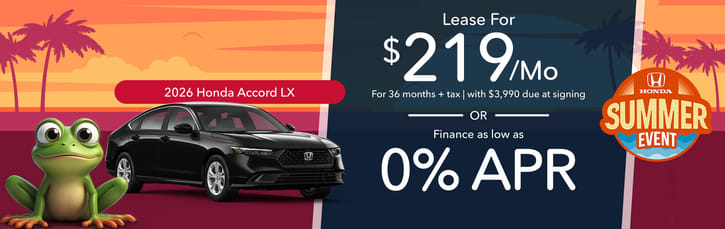 Lease 2026 Honda Accord LX $219