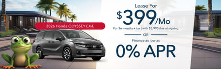 Lease 2026 Honda Odyssey EX-L $399
