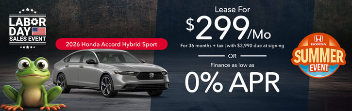 Lease 2026 Honda Accord Hybrid Sport $299
