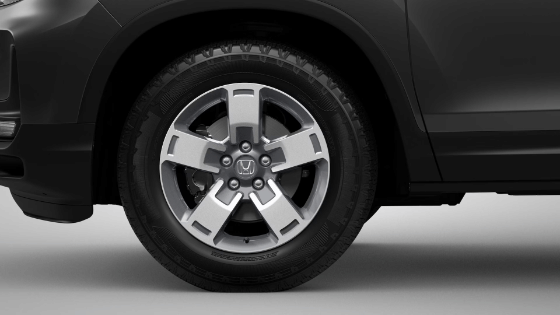 2026 Honda Ridgeline RTL in Modern Steel Metallic, wheel detail.