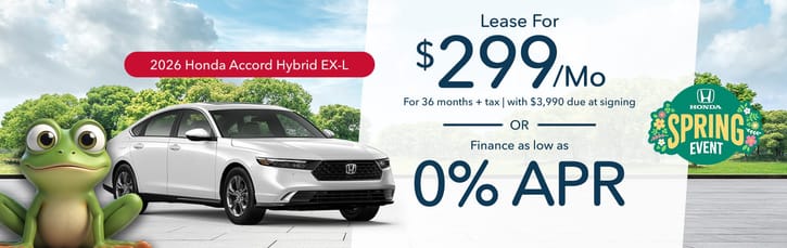 Lease 2026 Honda Accord Hybrid Sport $299