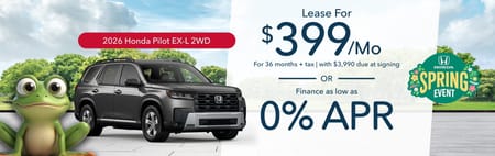 Lease 2026 Honda Pilot EX-L $399