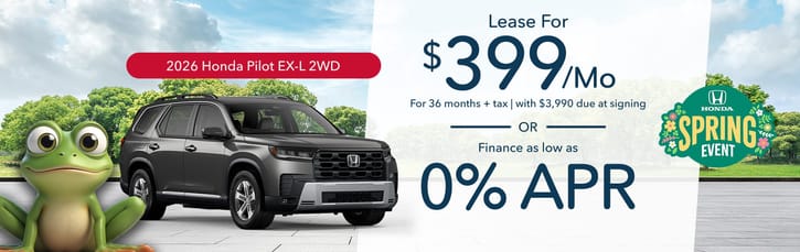 Lease 2026 Honda Pilot EX-L $399