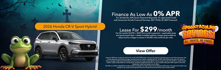 Lease 2026 Honda CR-V Hybrid Sport $299