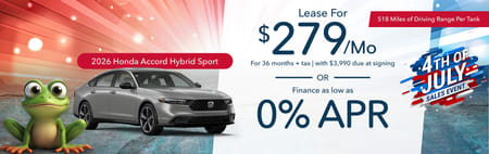 Lease 2026 Honda Accord Hybrid Sport $279