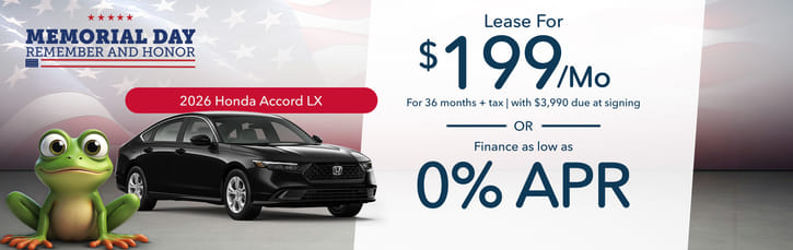 Lease 2026 Honda Accord LX $199
