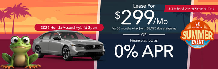 Lease 2026 Honda Accord Hybrid Sport $299