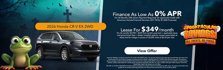 Lease 2026 Honda CR-V EX $349