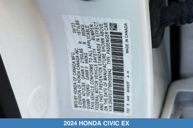 2024 Honda Civic EX - Photo 30