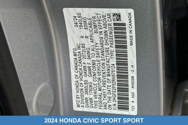 2024 Honda Civic Sport - Photo 31