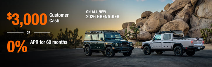 New 2026 INEOS Grenadier Finance Special 0% APR Special