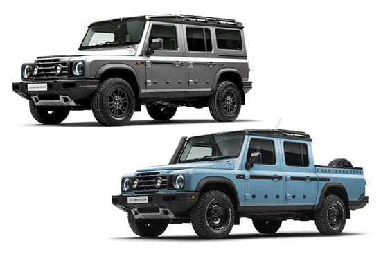 A gray 2026 Station Wagon and a blue 2026 Quartermaster on a white background.